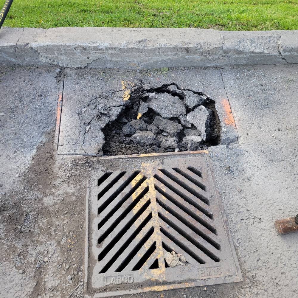 Before Catch Basin Pothole Repair 